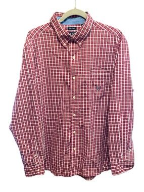 Ralph Lauren Chaps Shirt Easy Care Mens XL Long Sleeve Button Down Plaid  Preppy